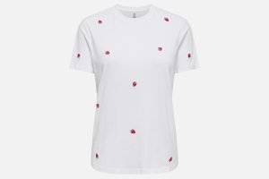KETTY ONECK TOP WHITE STRAWBERRY