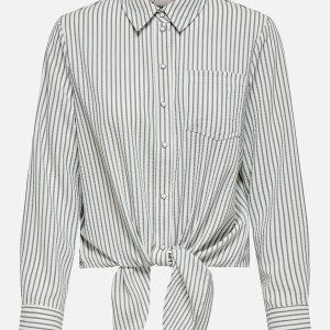 ONLLECEY LS KNOT SHIRT NOOS CLOUD DANCER – Image 1