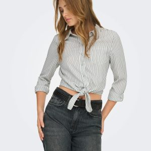 ONLLECEY LS KNOT SHIRT NOOS CLOUD DANCER – Image 4