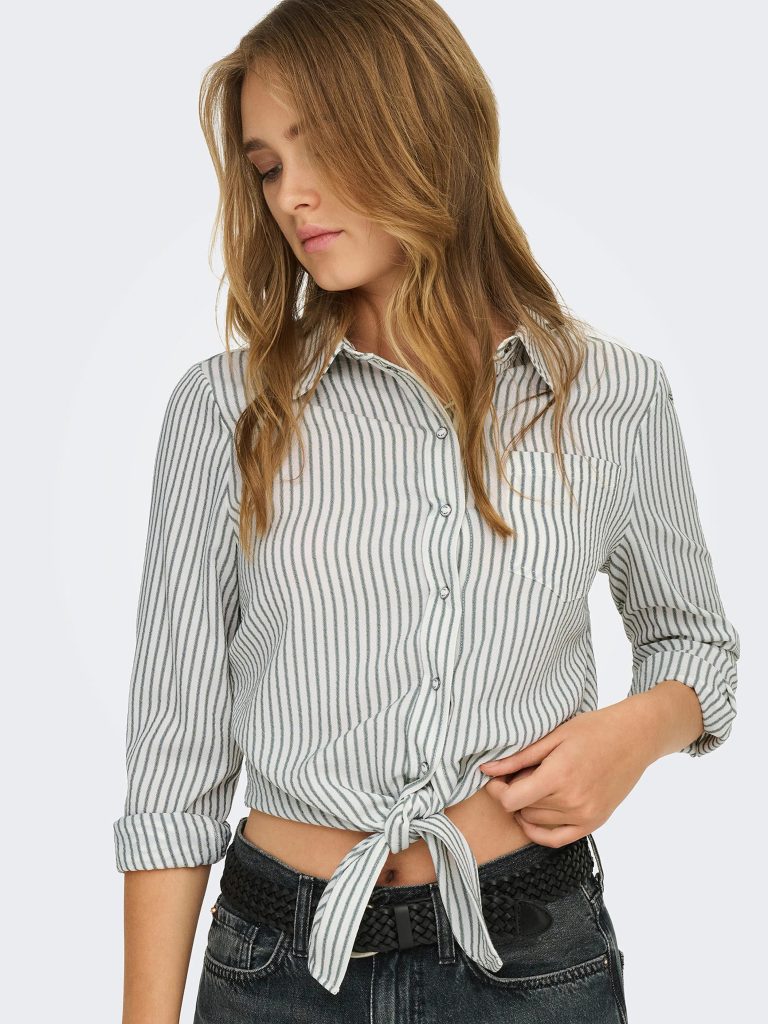ONLLECEY LS KNOT SHIRT NOOS CLOUD DANCER