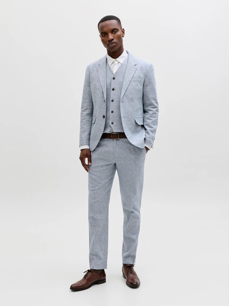 JPRMARTIN SUMMER BLZ LINEN BLEND FADED DENIM