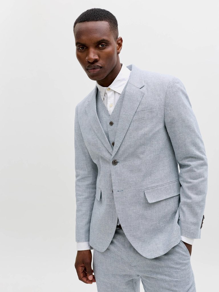 JPRMARTIN SUMMER BLZ LINEN BLEND FADED DENIM