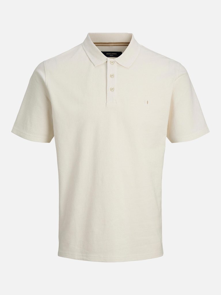 JPRBLUSUMMER LINEN SS POLO BRIGHT WHITE