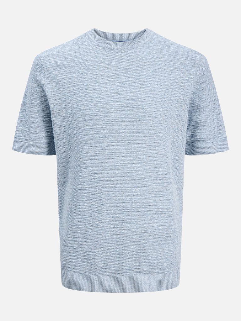 JPRBLURILEY KNIT CREW NECK SS SN ASHLEY BLUE