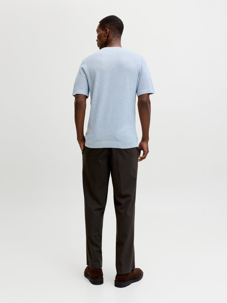 JPRBLURILEY KNIT CREW NECK SS SN ASHLEY BLUE