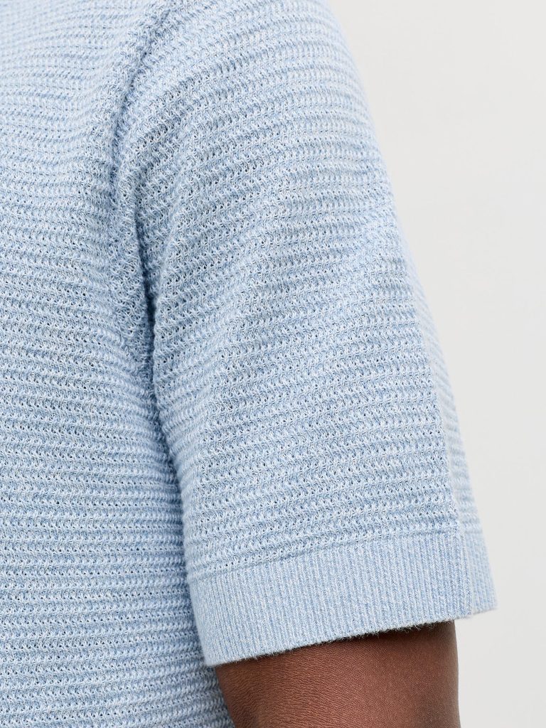JPRBLURILEY KNIT CREW NECK SS SN ASHLEY BLUE