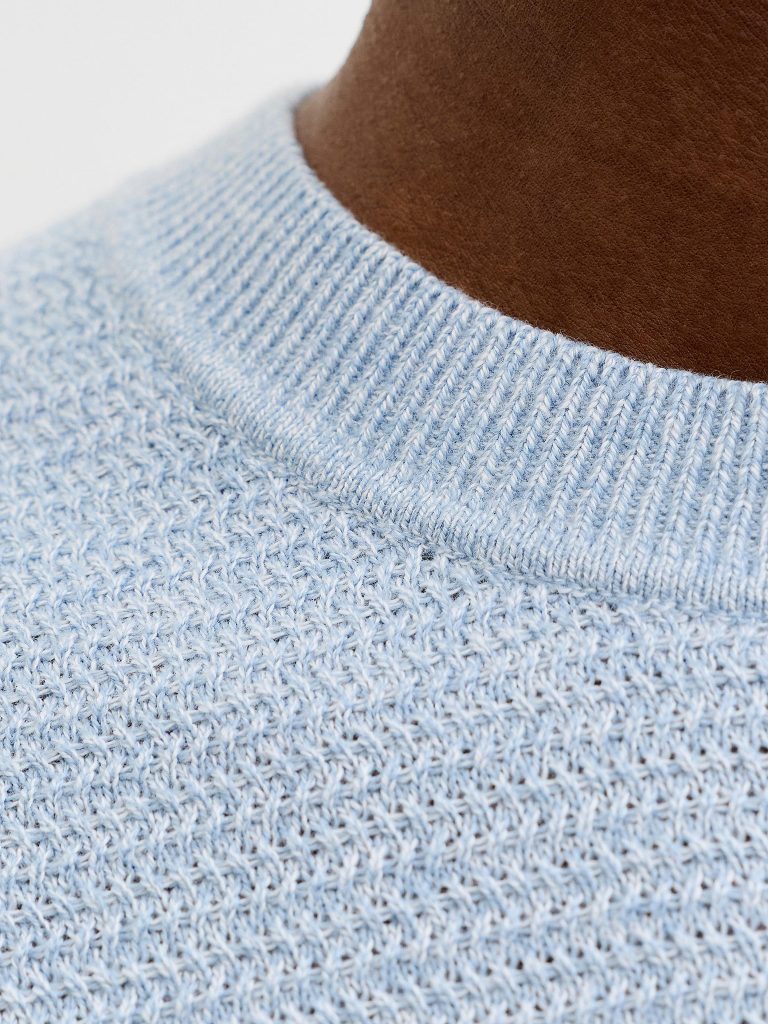 JPRBLURILEY KNIT CREW NECK SS SN ASHLEY BLUE