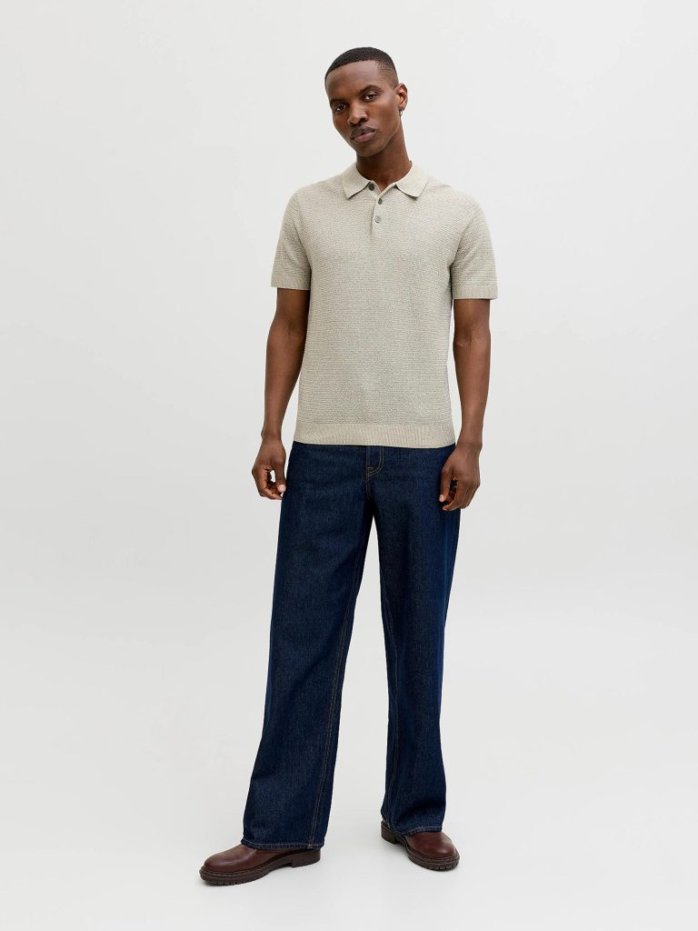 JPRBLURILEY KNIT POLO SS SN MERMAID TWIST