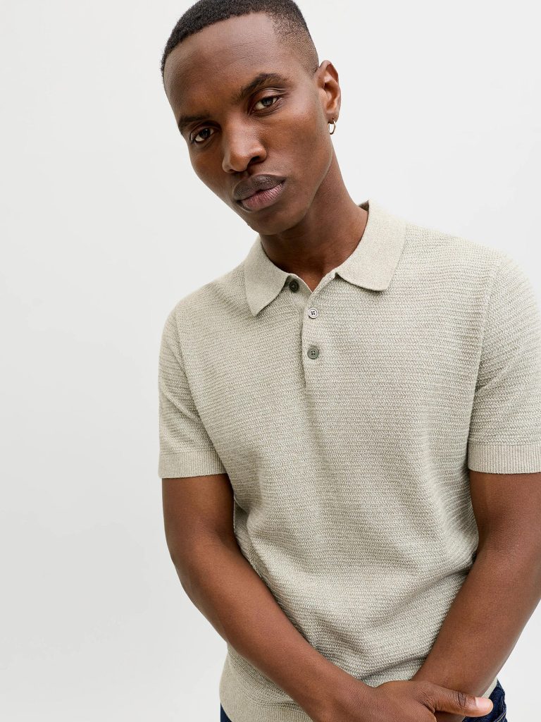 JPRBLURILEY KNIT POLO SS SN MERMAID TWIST