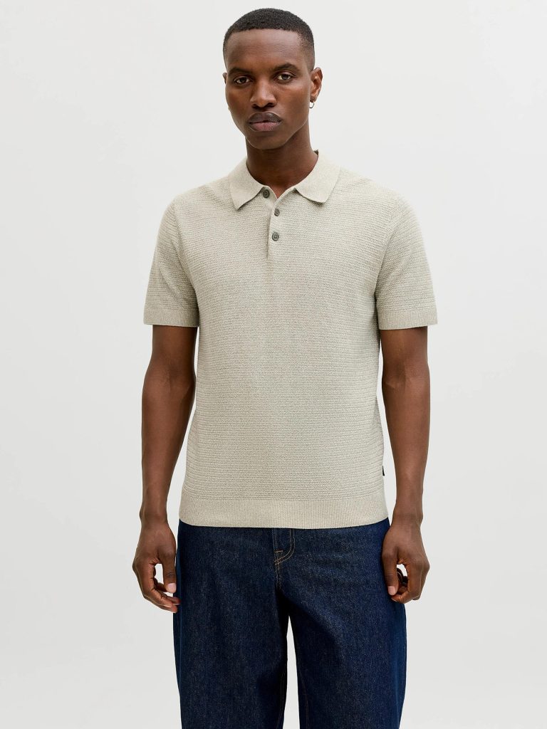 JPRBLURILEY KNIT POLO SS SN MERMAID TWIST