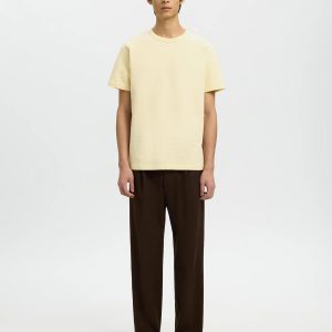 SLHSANDER SEERSUCKER SS ONECK TEE ANGORA - Image 3