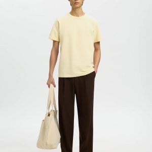 SLHSANDER SEERSUCKER SS ONECK TEE ANGORA - Image 4