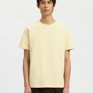 SLHSANDER SEERSUCKER SS ONECK TEE ANGORA - Image 5