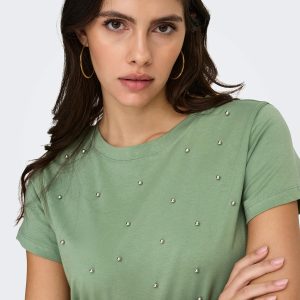 JDYHESTER LIFE SS STUD TOP HEDGE GREEN STUDS – Image 5