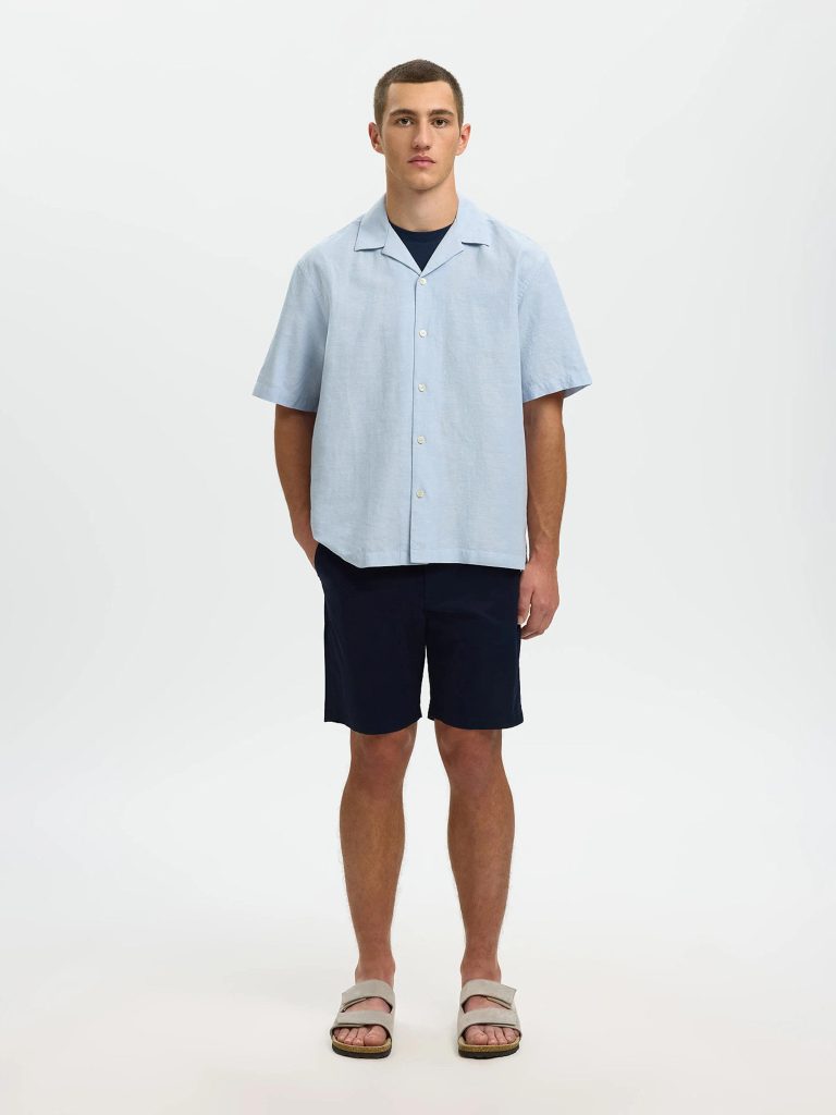 SLMRLXCLAY LINENBLEND SS SHIRT DUSTY MIXED