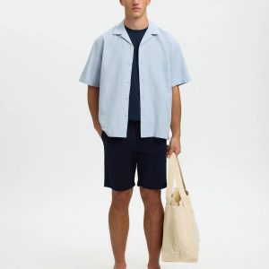 SLMRLXCLAY LINENBLEND SS SHIRT DUSTY MIXED – Image 4