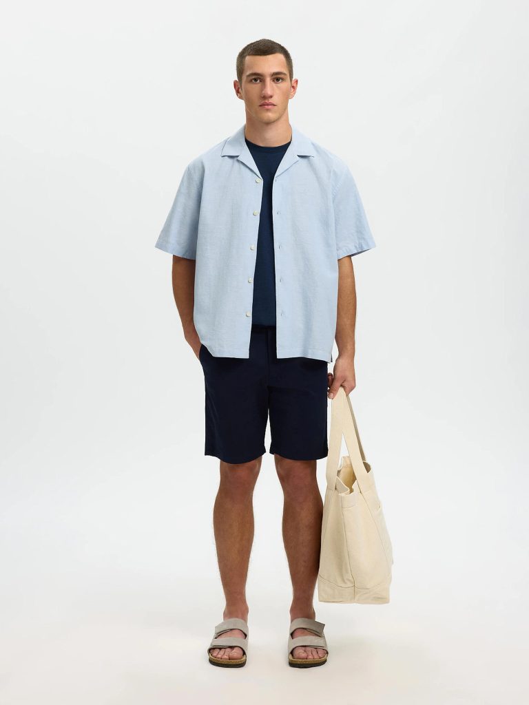 SLMRLXCLAY LINENBLEND SS SHIRT DUSTY MIXED