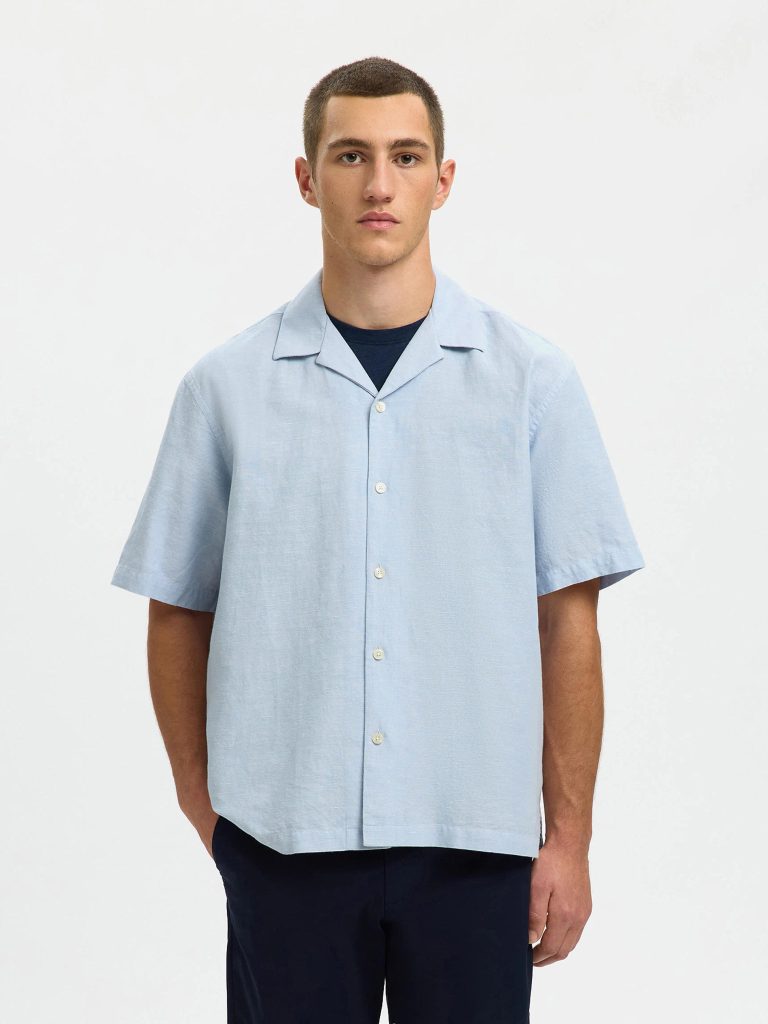 SLMRLXCLAY LINENBLEND SS SHIRT DUSTY MIXED