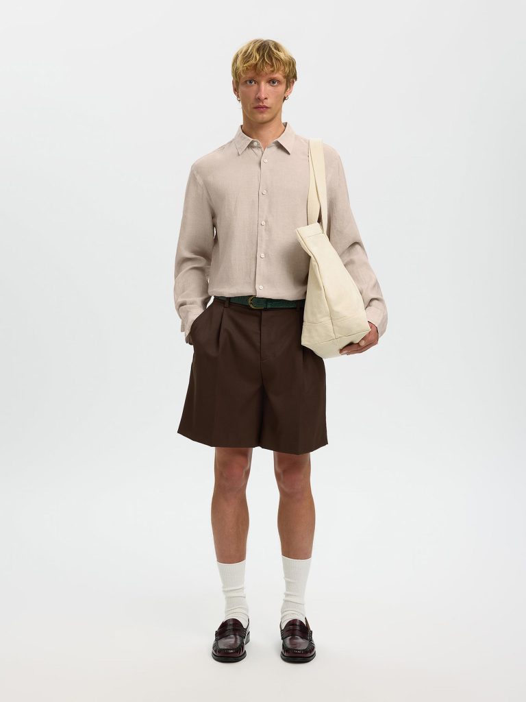 SLMREGCLAUS KYLIAN LINEN LS SHIRT PURE CASHMERE