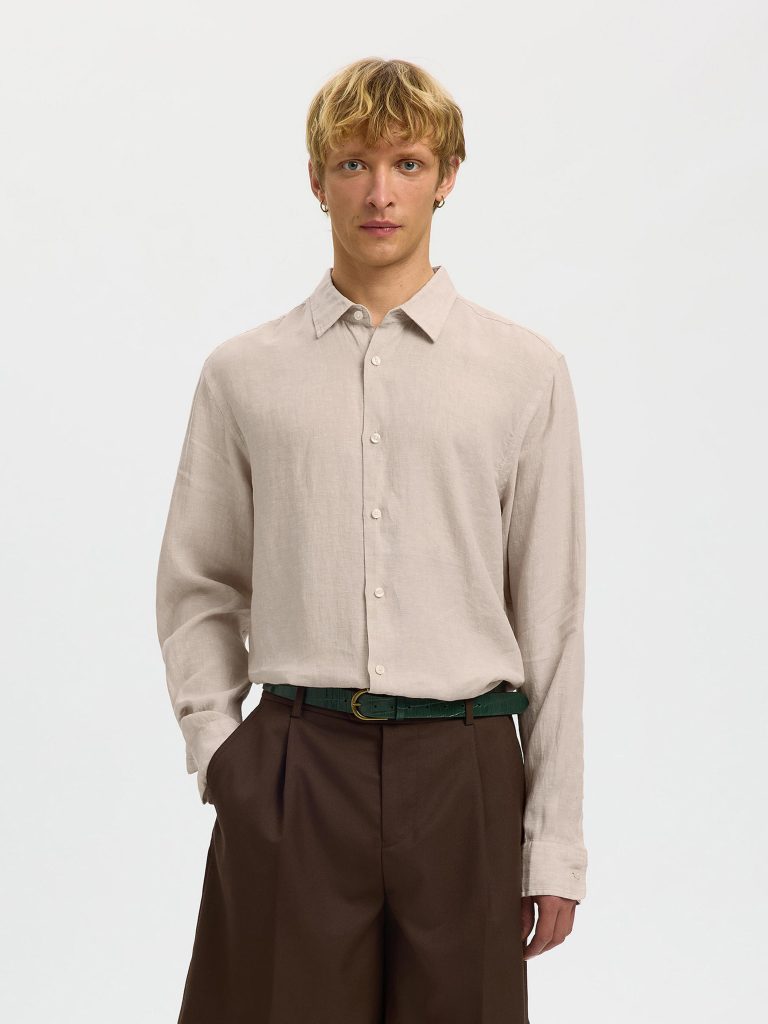 SLMREGCLAUS KYLIAN LINEN LS SHIRT PURE CASHMERE