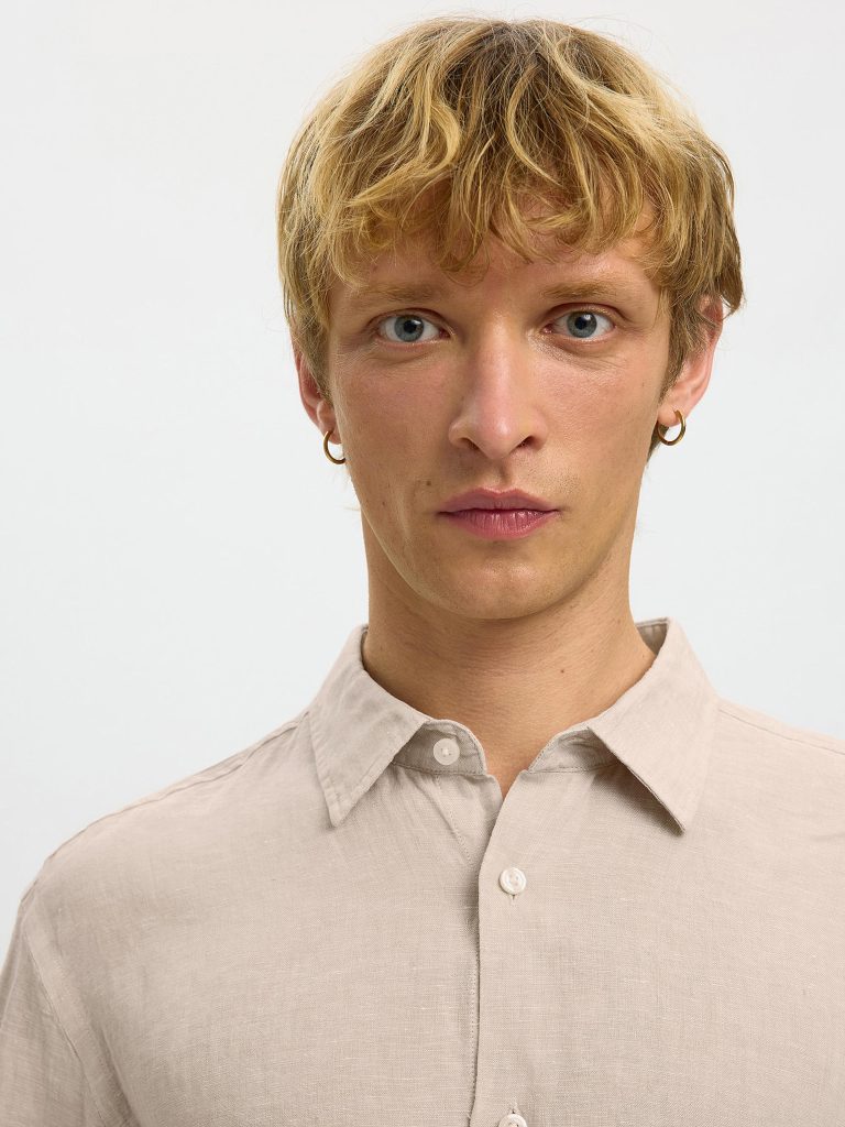 SLMREGCLAUS KYLIAN LINEN LS SHIRT PURE CASHMERE