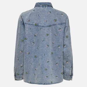 VERA FLOWER SHIRT BLUE DENIM - Image 2