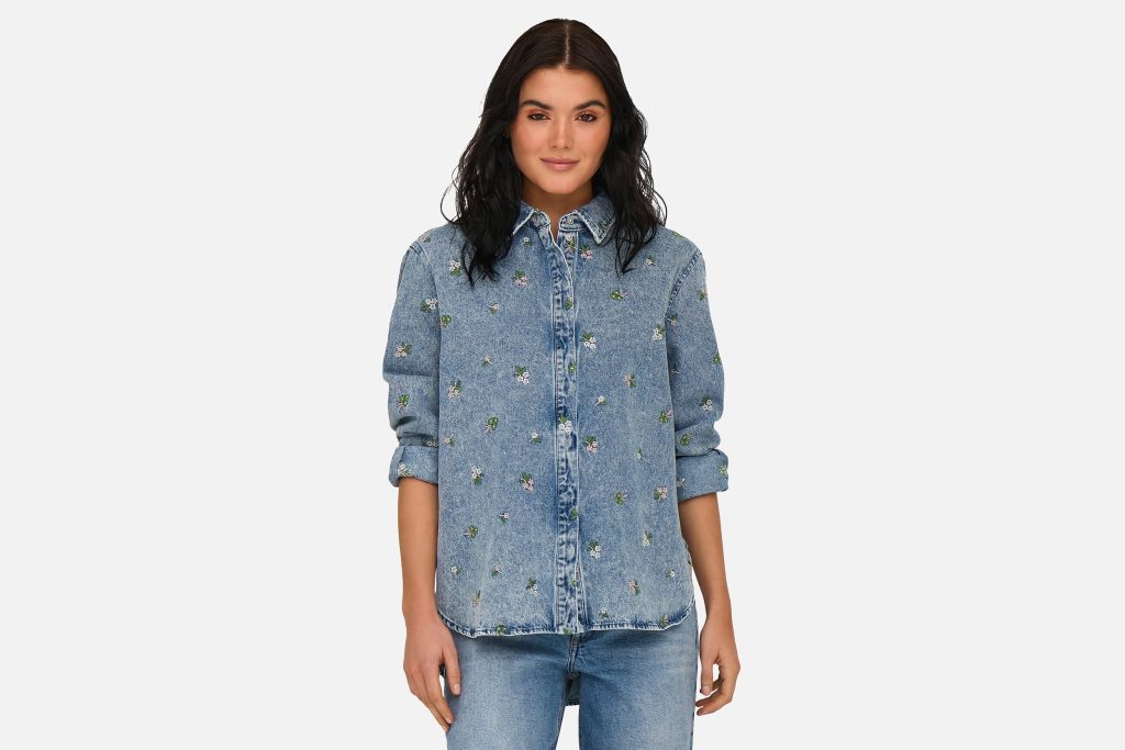 VERA FLOWER SHIRT BLUE DENIM