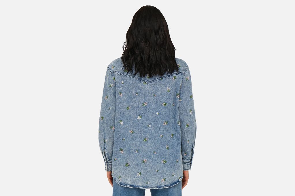 VERA FLOWER SHIRT BLUE DENIM