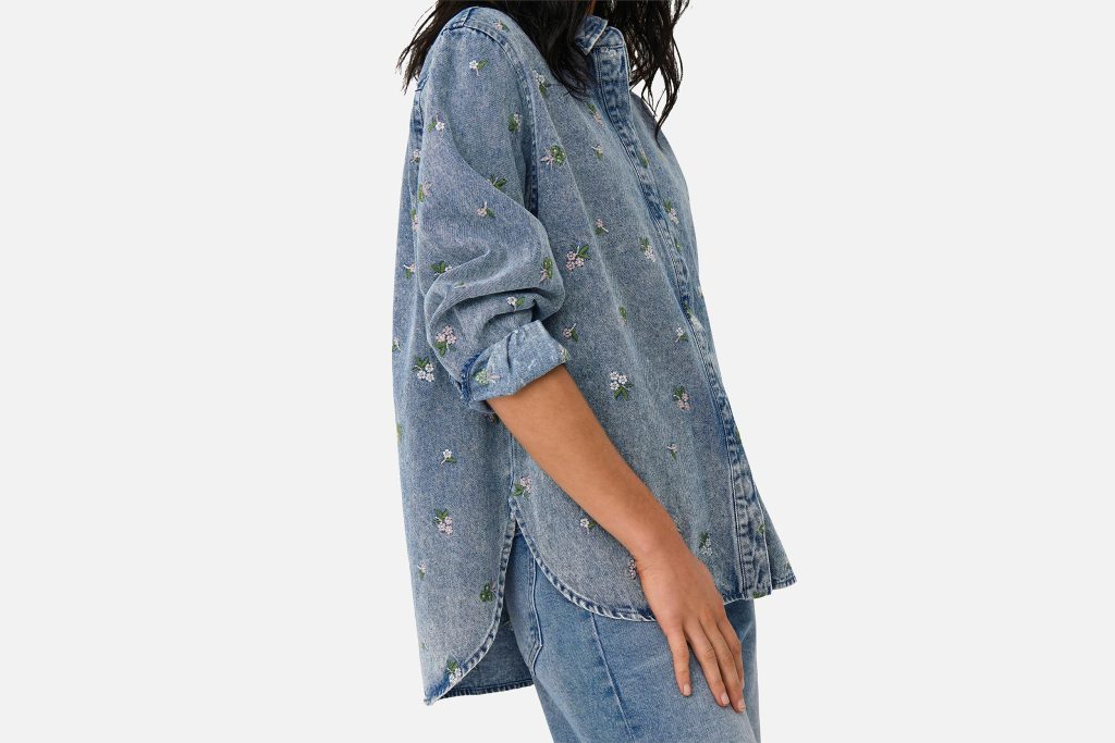 VERA FLOWER SHIRT BLUE DENIM