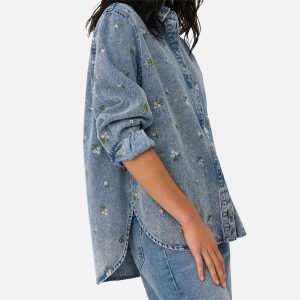 VERA FLOWER SHIRT BLUE DENIM - Image 5
