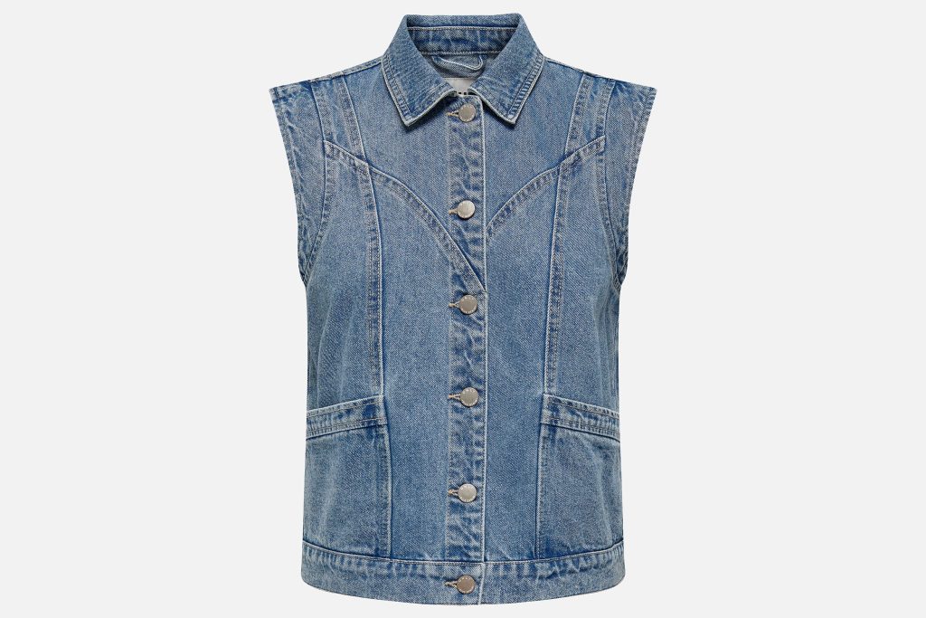 KENNEDY DENIM WAISTCOAT MED BLUE