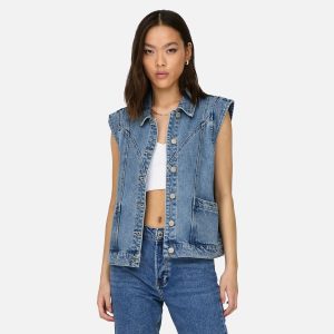 KENNEDY DENIM WAISTCOAT MED BLUE – Image 2