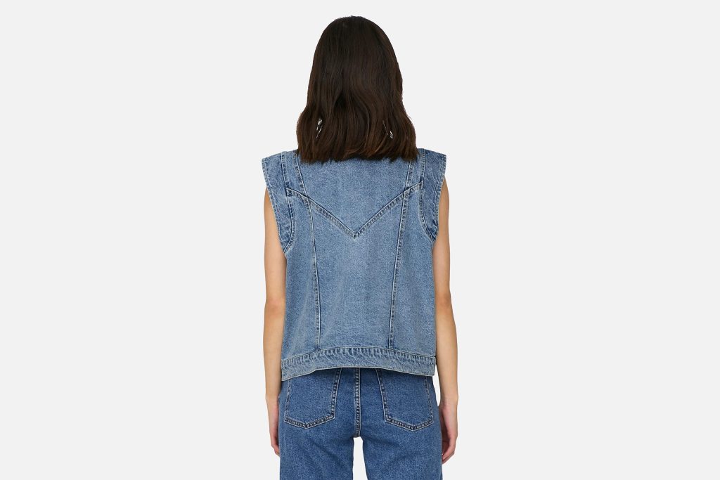 KENNEDY DENIM WAISTCOAT MED BLUE