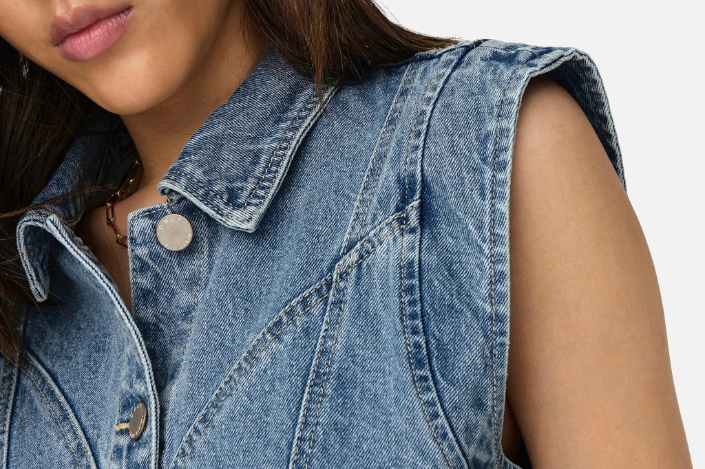 KENNEDY DENIM WAISTCOAT MED BLUE