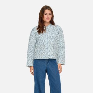 ONLHALLIE QUILTED JACKET OTW NOOS CLOUD BLUE DITSY – Image 1