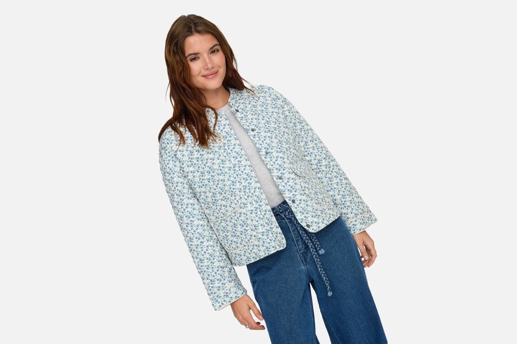 ONLHALLIE QUILTED JACKET OTW NOOS CLOUD BLUE DITSY