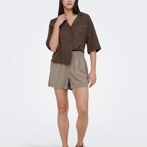 ONLARIS LIFE PULL UP SHORTS TAUPE – Image 3