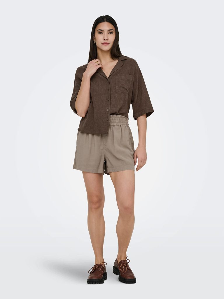ONLARIS LIFE PULL UP SHORTS TAUPE