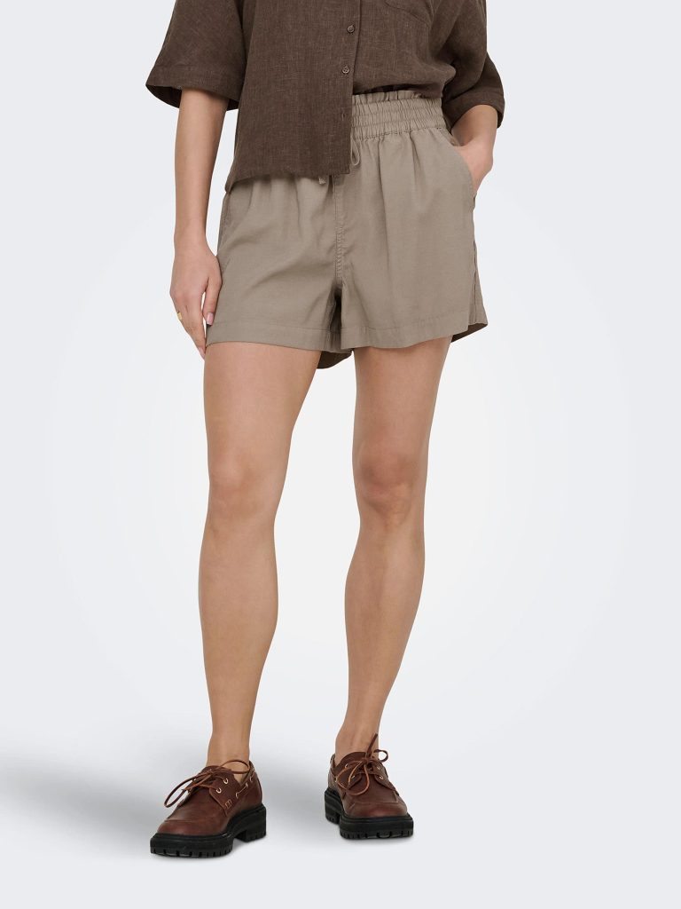 ONLARIS LIFE PULL UP SHORTS TAUPE