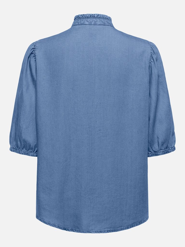 ONLCHARIS LIFE 24 FRILL SHIRT MED BLUE DENIM