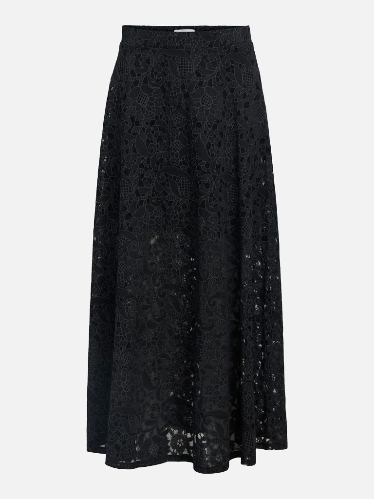 OBJBIANCA MW LO LONG SKIRT BLACK
