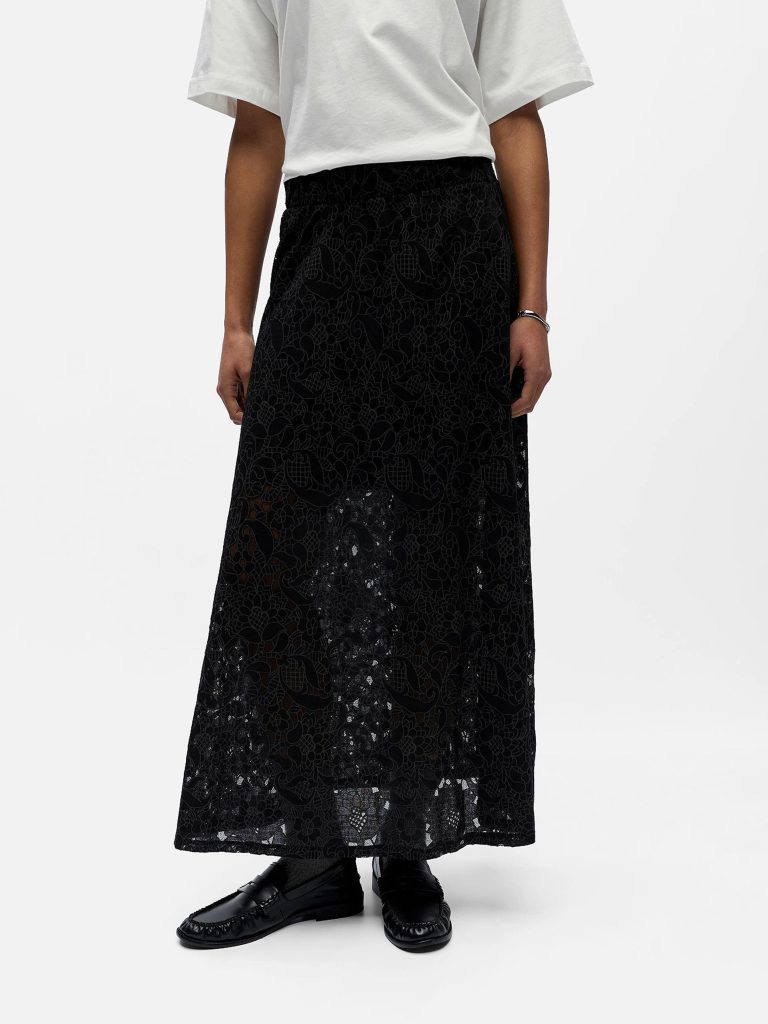 OBJBIANCA MW LO LONG SKIRT BLACK