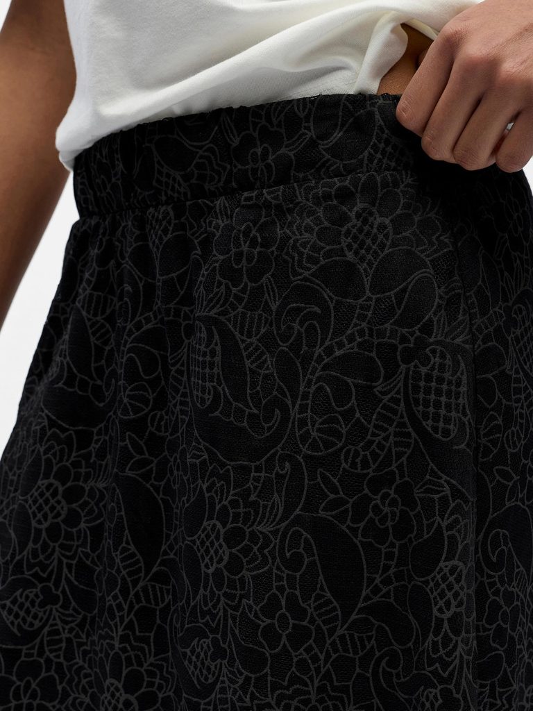 OBJBIANCA MW LO LONG SKIRT BLACK