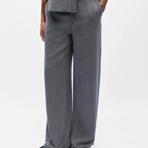 OBJFRAME LISA WIDE MW PANT NOOS LIGHT GREY – Image 5