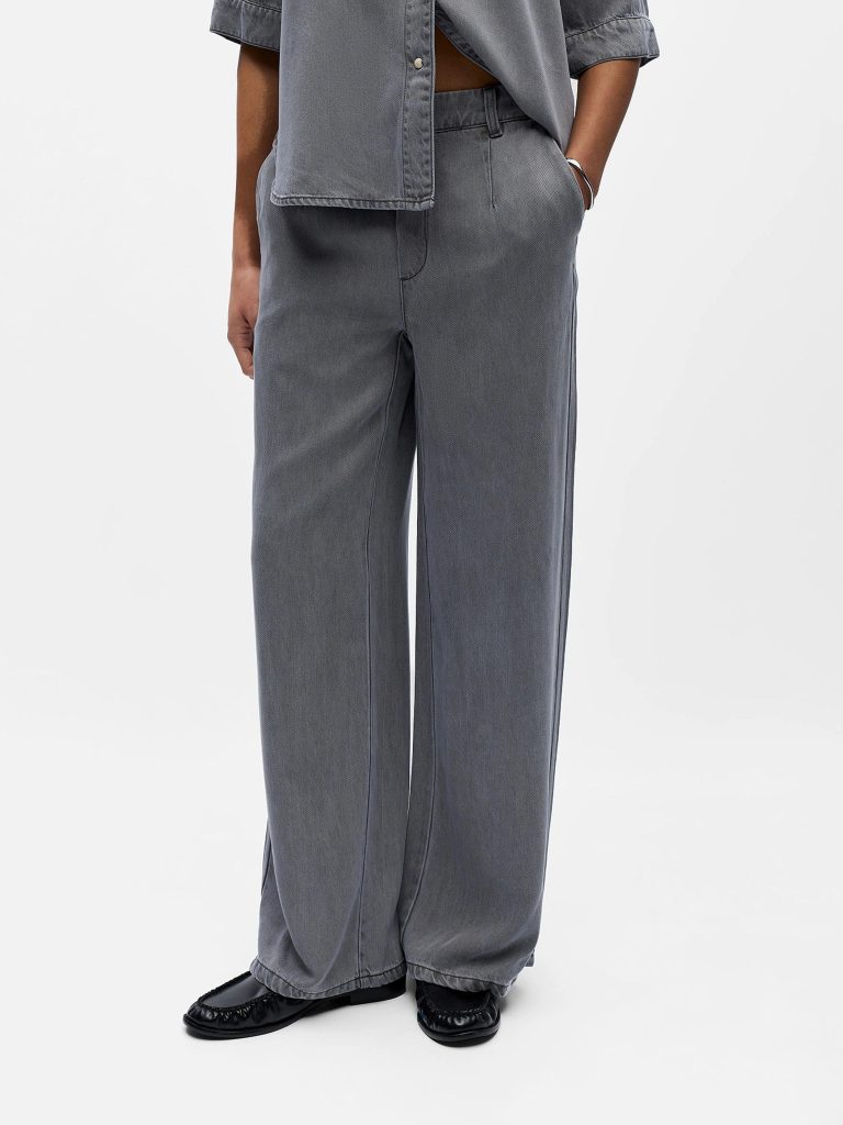 OBJFRAME LISA WIDE MW PANT NOOS LIGHT GREY