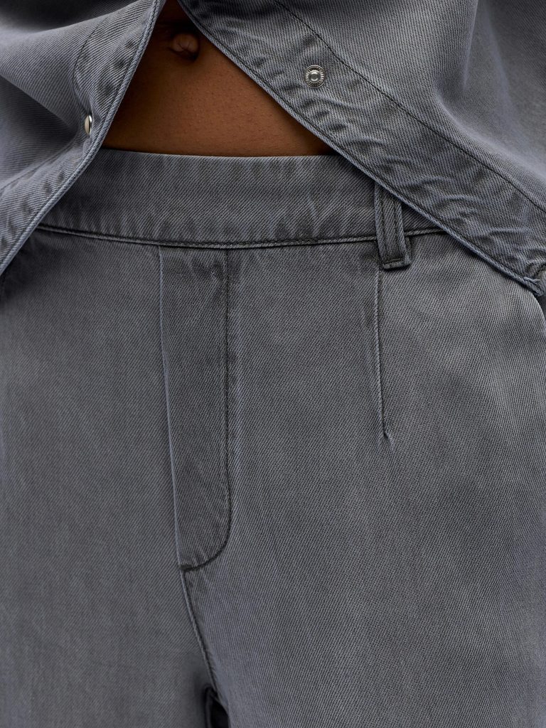 OBJFRAME LISA WIDE MW PANT NOOS LIGHT GREY