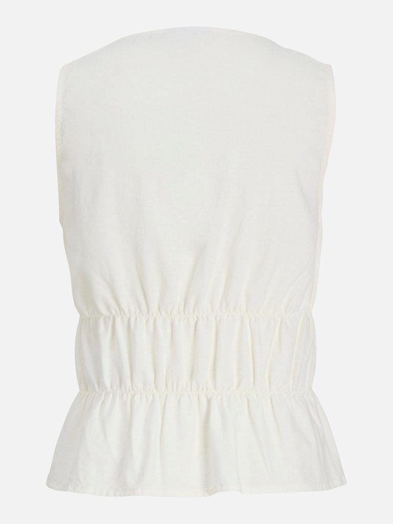 JXALMIRA LINEN BLEND TIE TOP BLANC DE BLANC