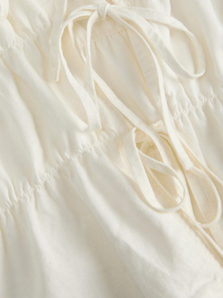 JXALMIRA LINEN BLEND TIE TOP BLANC DE BLANC