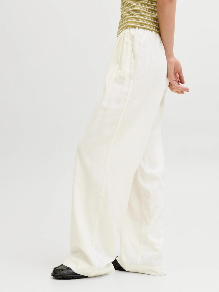JXALMIRA LINEN BLEND HW PANT BLANC DE BLANC
