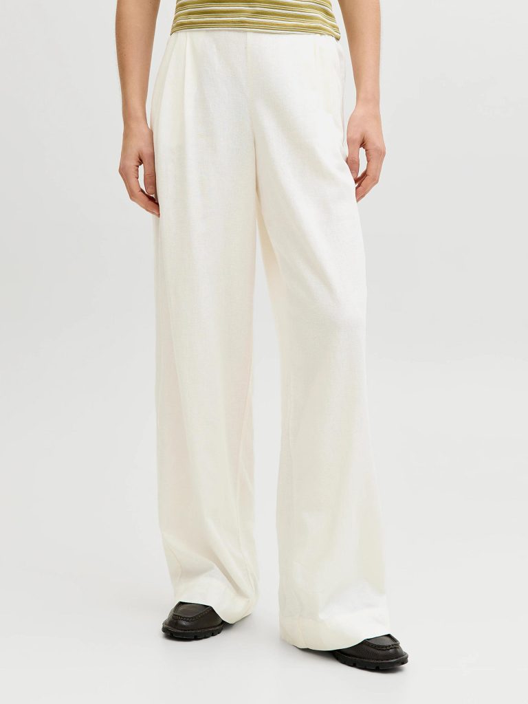 JXALMIRA LINEN BLEND HW PANT BLANC DE BLANC